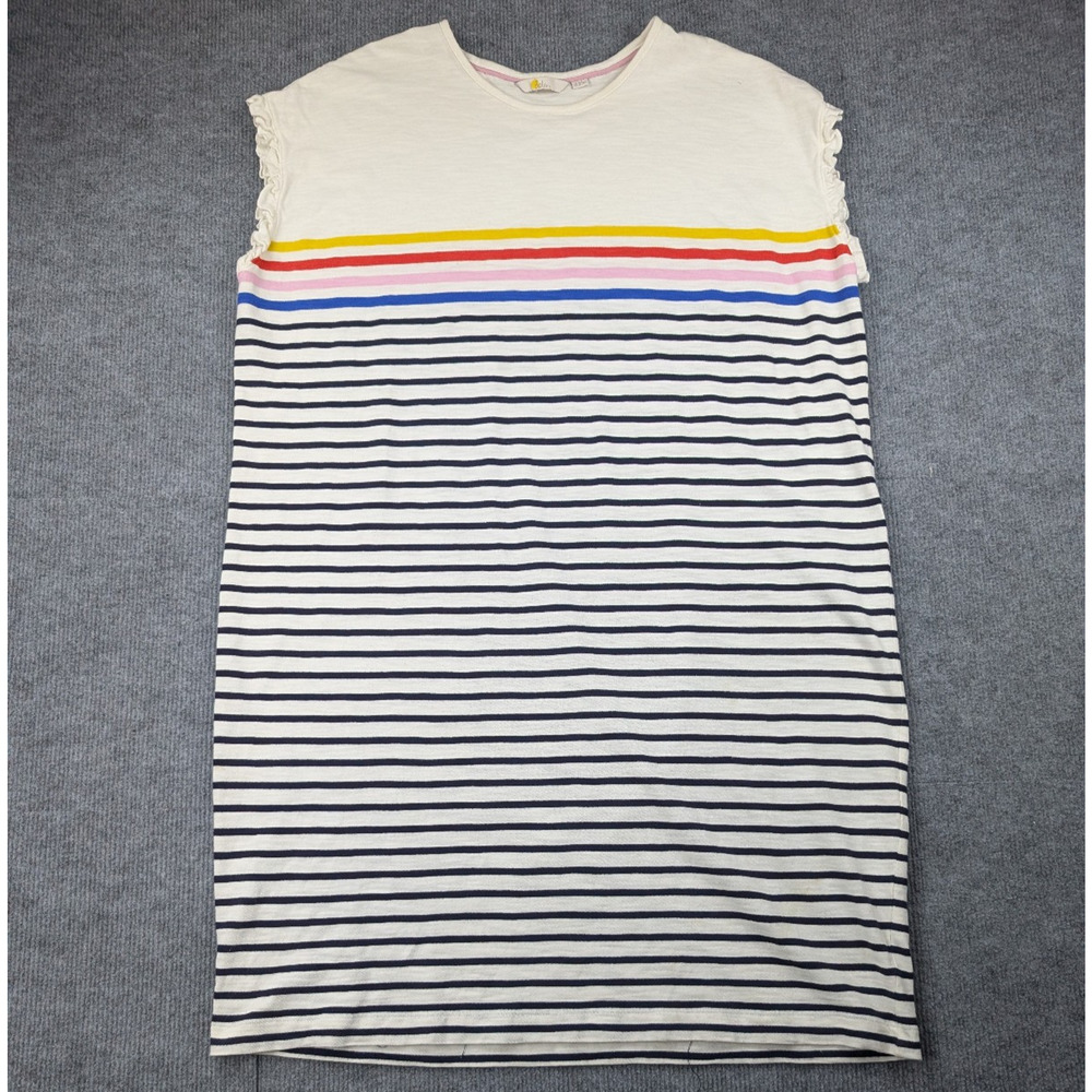 Boden Faye Shirt Midi Dress Womens 16 Long Rainbow Stripe Relaxed Teacher Beach